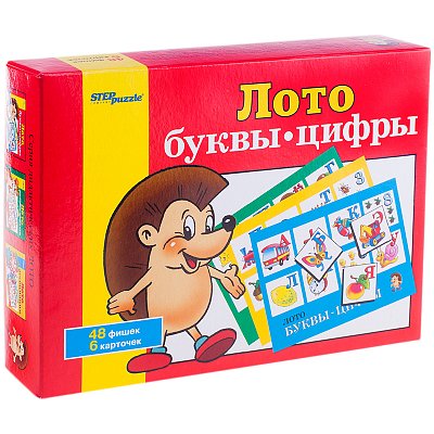 Игра настольная Лото, Step Puzzle «Буквы-цифры», картонная коробка