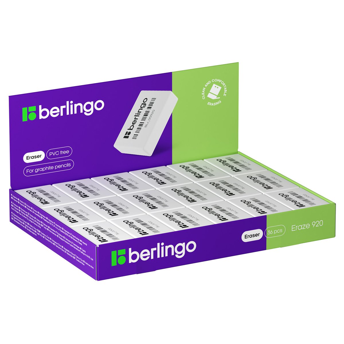 Ластик Berlingo «Eraze 920», прямоугольный, 41×28×11мм