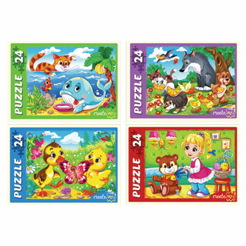 Пазлы картонные 24 элементаКОМПЛЕКТ 32 шт. поле 17.5 х 13 смРК