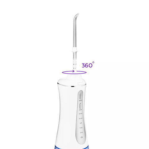 Ирригатор для полости рта KITFORT КТ-2915, портативный, емкость резервуара 0.35 л, 2 насадки, белый