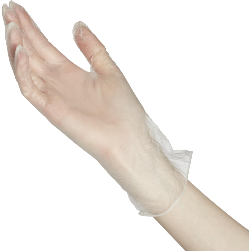 Перчатки одноразовые виниловые, н/о, прозр. Armilla (M), 50п/уп 4гр., ПС