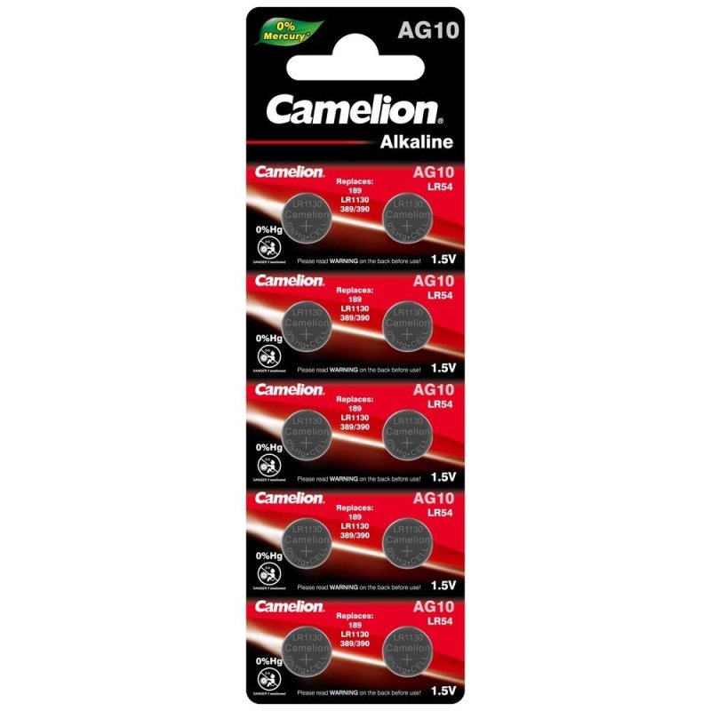 Батарейка для часов Camelion G10 10шт/бл 389A/LR1130/189час(12818)
