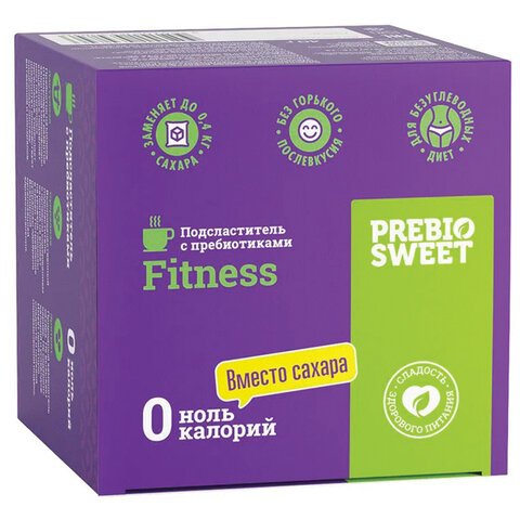 превью Сахарозаменитель в стиках, порционный, 80 саше по 0.5 г, PREBIOSWEET «Fitness», эритрит
