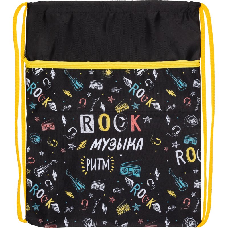 Мешок для обуви Комус Класс Rock музыка, 360×470 мм, карман, МО-26-2
