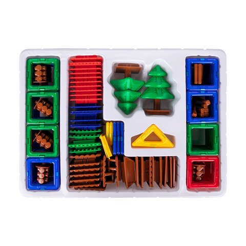 Магнитный конструктор MEGA MAGNETIC BUILD BLOCKS-129 «Построй дом», 129 деталей, BRAUBERG KIDS