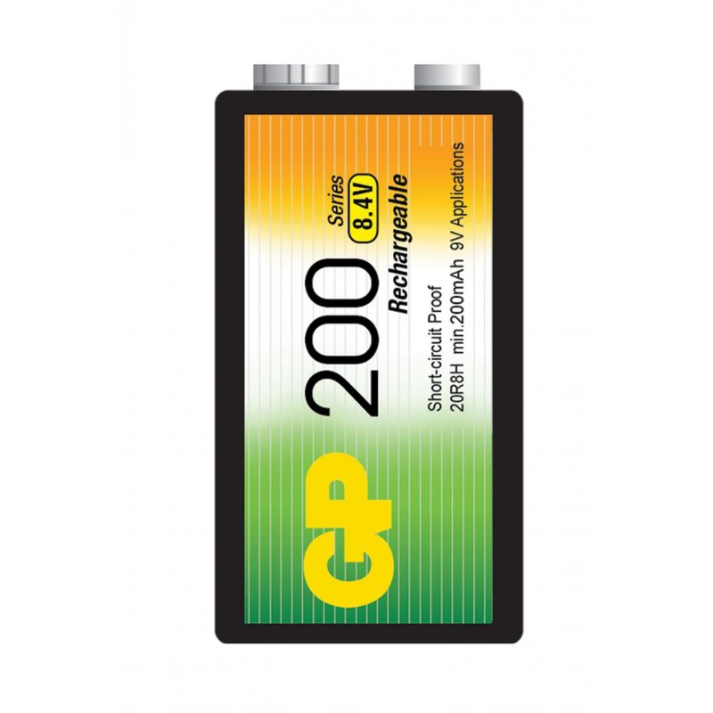 Аккумулятор GP 200 mAh 6LR61/Крона 9V/1604А NiMH (1 шт/бл)