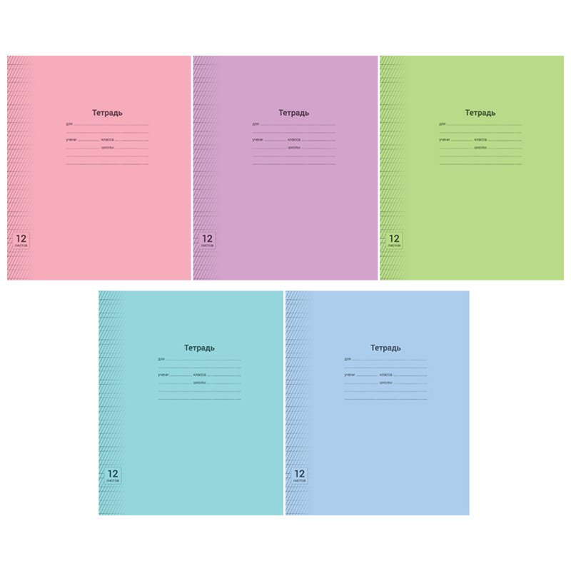превью Тетрадь для прописей 12л., частая косая линия ArtSpace «Однотонная. Линовка»