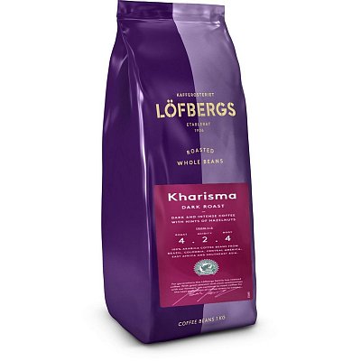 Кофе в зернах Lofbergs Kharisma 100% арабика 1 кг (вакуумный пакет)