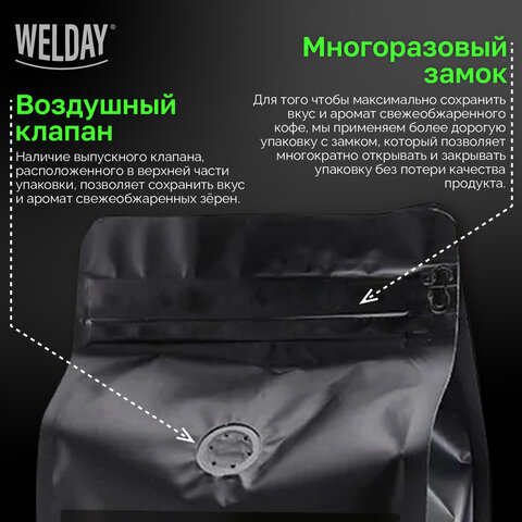 Кофе в зернах WELDAY «ESPRESSO Premium» 1 кг, 623438