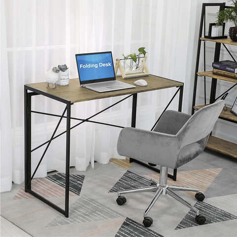 Стол на металлокаркасе BRABIX «LOFT CD-002», 1000×500х750 мм, складной, цвет дуб натуральный