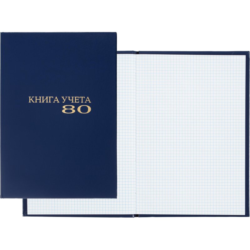 Книга учета Attache А4 80л клетка, офсет, обл. бумвинил