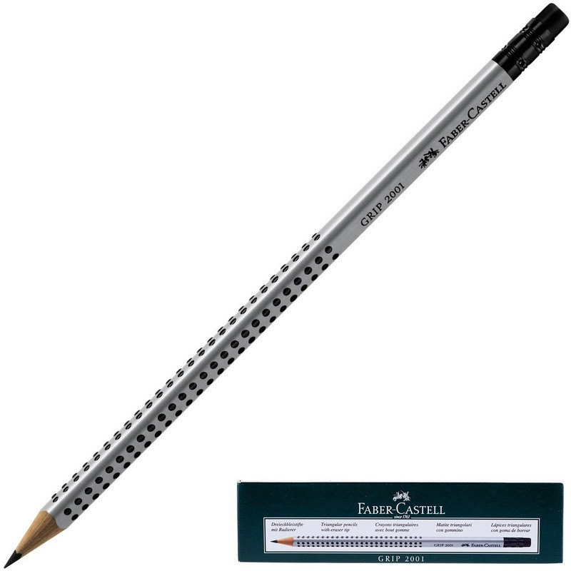 Карандаш Faber-Castell Grip, НВ, с ластиком, заточенный