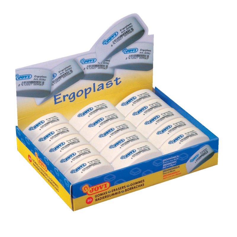 Ластик JOVI «Ergoplast», форма капли, натуральный каучук, 47×22×13мм
