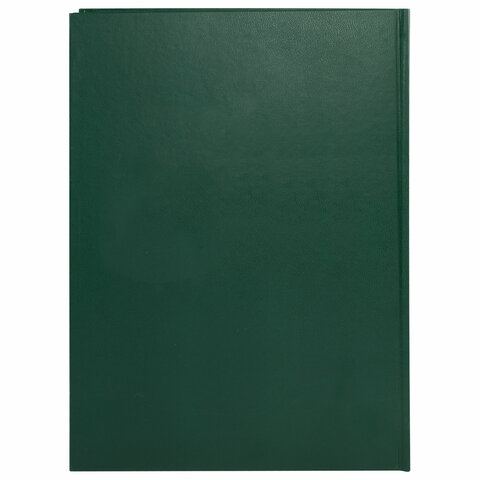 Книга учета 96 л., клетка, твердая, бумвинил, офсет, герб, А4 (200×290 мм), BRAUBERG, зеленая