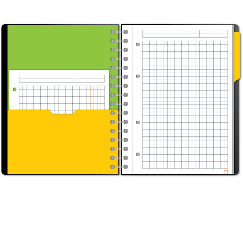 Бизнес-тетрадь SMARTBOOK (А5, 120л, клетка, спираль, разд, карман, жел-оранжевый)