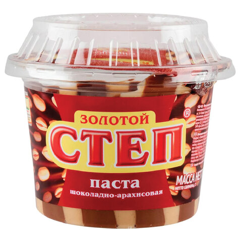превью Паста десертная СЛАВЯНКА «Золотой Степ», шоколадно-арахисовая, 220 г, пластиковая банка