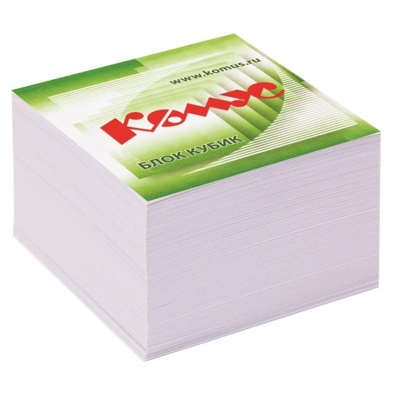 Блок для записей КОМУС на склейке 9×9х5 белый блок 100 г, 100