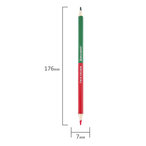 Карандаши цветные мягкие двусторонние BRAUBERG PREMIUM TWIN COLOUR24 штуки48 цветовтуба181876