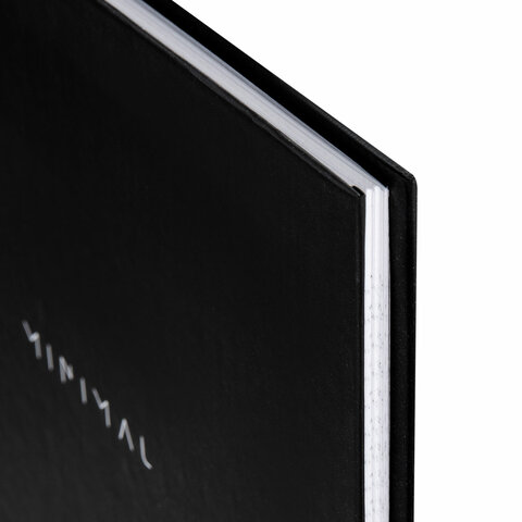 Блокнот БОЛЬШОЙ ФОРМАТ 200×290 мм, А4, 80 л., твердый, клетка, BRAUBERG «Minimal», черный