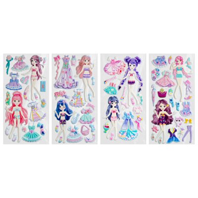 Наклейки зефирные «Переодевашки», 19.5×9.5 см, ассорти 4 вида, FUNSTER (ФАНСТЕР)