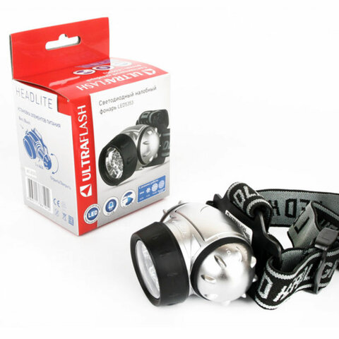 Фонарь налобный ULTRAFLASH 19хLED, 4 режима, питание 3хААА (не в комплекте)