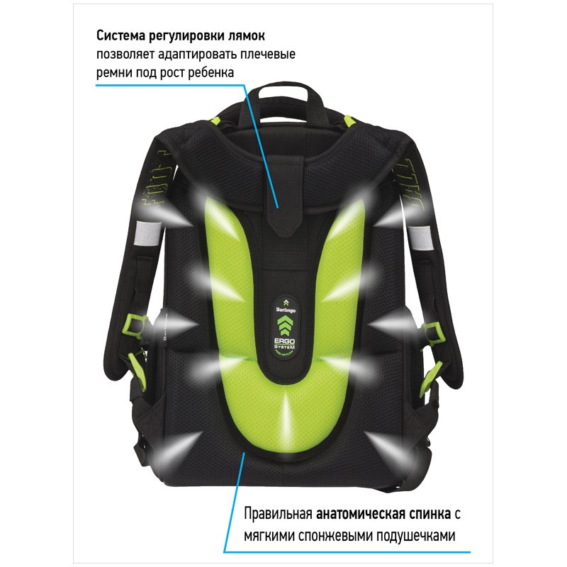 Ранец Berlingo Expert «Football or nothing» 37×28×16см, 2 отделения, 2 кармана, анатомическая спинка