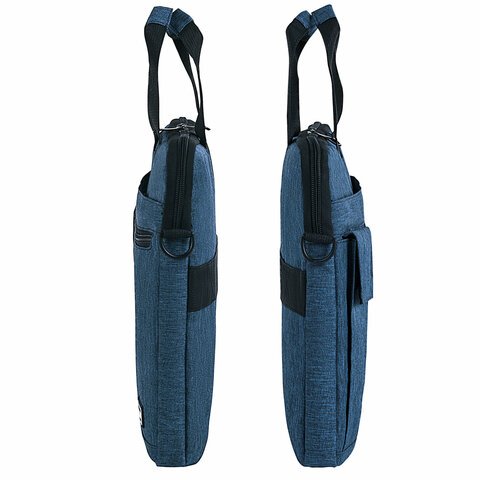 Сумка портфель HEIKKI NOVATION (ХЕЙКИ) с отделением для ноутбука 13-14", багажная лента, синяя, 28×38х3 см