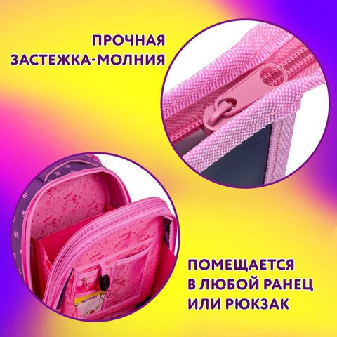 Папка для тетрадей ЮНЛАНДИЯ А4, 1 отделение, пластик, на молнии, «Donut worry»