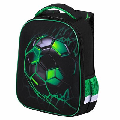 Ранец BRAUBERG KIDS START, 1 отделение, 2 кармана, «Green ball», 35×26х13 см