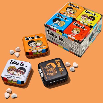 Драже освежающие в форме сердца LOVE IS вкус маракуйя, 20 г