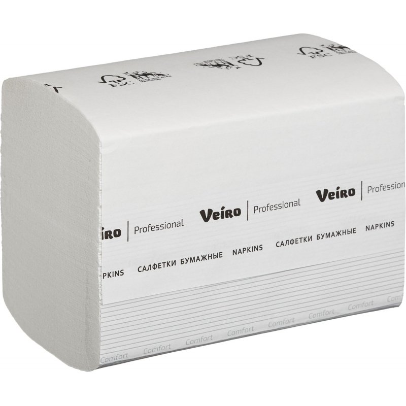 Салфетки VEIRO Professional, Comfort, комплект 15 шт. х 220 шт., 2-слойные, белые, 21х16,2, V, NV211