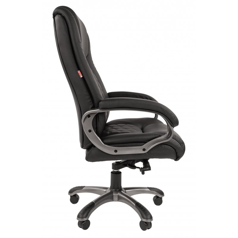 Кресло офисное Easy Chair 641 черное/серое (искусственная кожа/пластик)