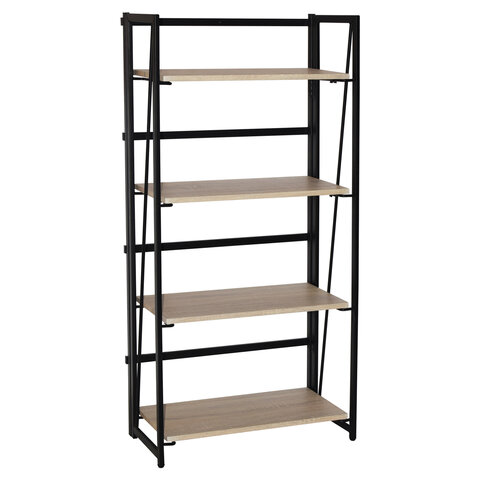 Стеллаж на металлокаркасе BRABIX «LOFT SH-001»600×300х1250 ммскладнойцвет дуб натуральный641230