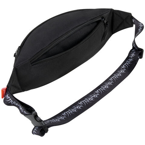 Сумка на пояс BRAUBERG RIO, два отделения, черная с белым, 38×12х8 см, 270822