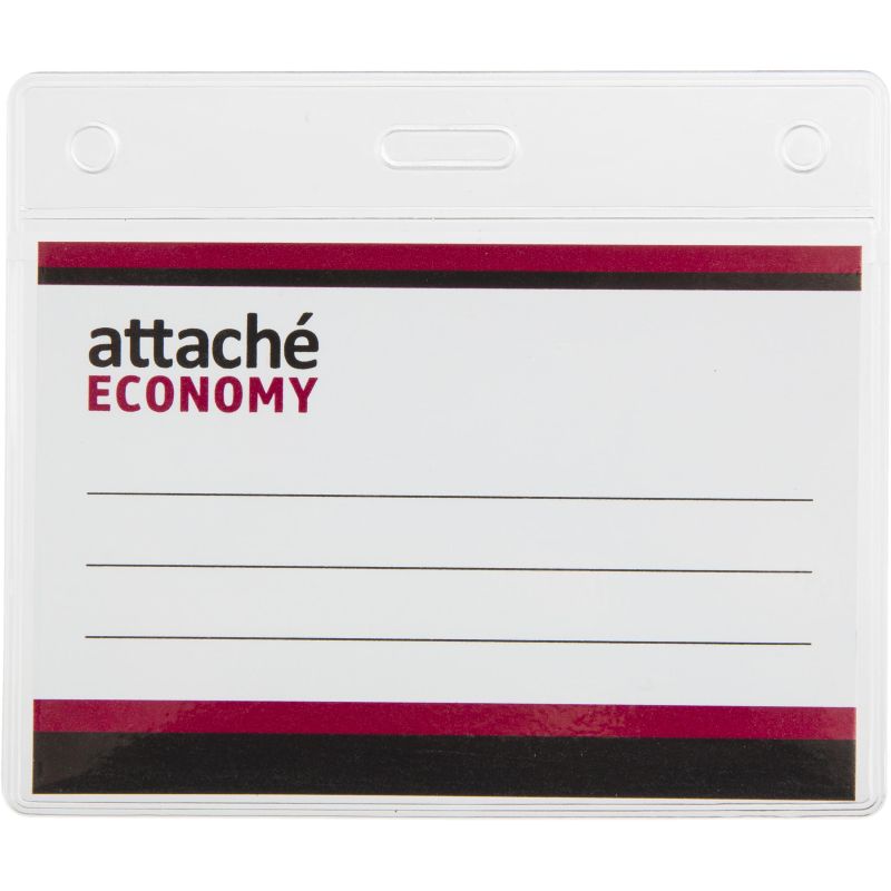 Бейдж Attache Economy 78×96 150мкм, шнурок 45см син, вкладыш 60×90 5шт/уп