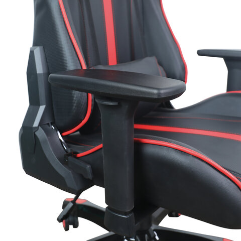 Кресло компьютерное BRABIX «GT Carbon GM-120», две подушки, экокожа, черное/красное, 531931