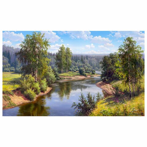 Картина стразами (алмазная мозаика), 30×40 см, ОСТРОВ СОКРОВИЩ «Проточная река», без подрамника