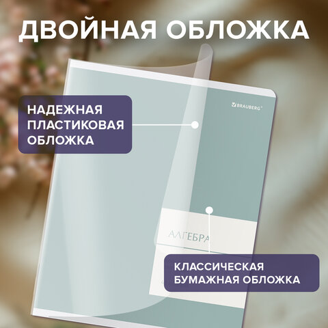 Тетради предметные, КОМПЛЕКТ 12 ПРЕДМЕТОВ 48 л., пластиковая обложка, BRAUBERG «MonoPastel»