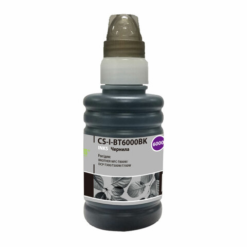 превью Чернила CACTUS (CS-I-BT6000BK) для Brother DCP-T300/T500W/T700W/MFC-T800W, черные, 0.1 л