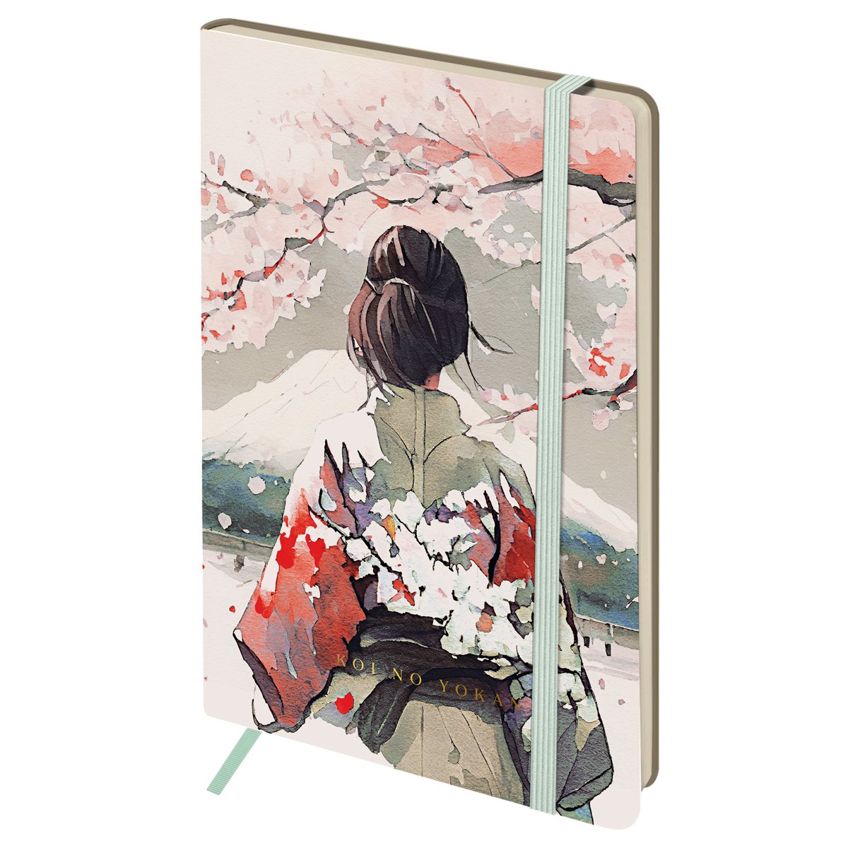 Записная книжка А5 80л. ЛАЙТ, кожзам, Greenwich Line «Sakura. Wise beauty», с резинкой, тиснение фольгой, блок в линию