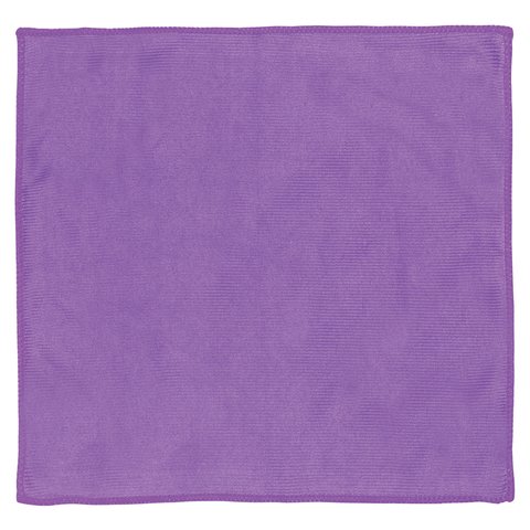Салфетка для стекол, зеркал ЛАЙМА гладкая, плотная микрофибра, 30×30 см, фиолетовая