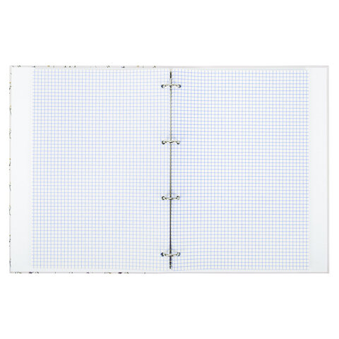 Тетрадь на кольцах БОЛЬШАЯ А4, 215×305 мм, 100 л., твердый картон, клетка, BRAUBERG, «Цветы»