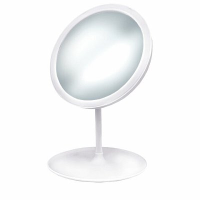Зеркало настольное с LED-подсветкой для макияжадиаметр 17 см3 режима свеченияаккумулятор 800 mAhцвет белыйWBZ609332