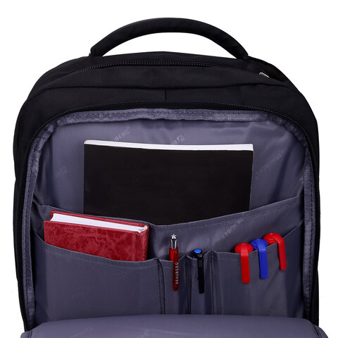 Рюкзак BRAUBERG FUNCTIONAL с отделением для ноутбука, 2 отделения, USB-порт, Solid, 46×31х15 см