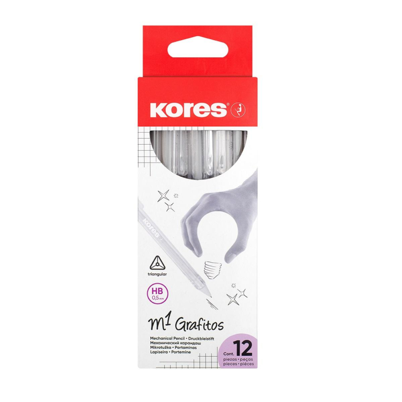 Карандаш механический KORES 0.5мм, трехгранный, в асс 99153