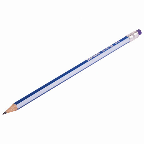 Карандаш чернографитный BRAUBERG «GX-100»1 шт. HBс ластикомкорпус синий181720