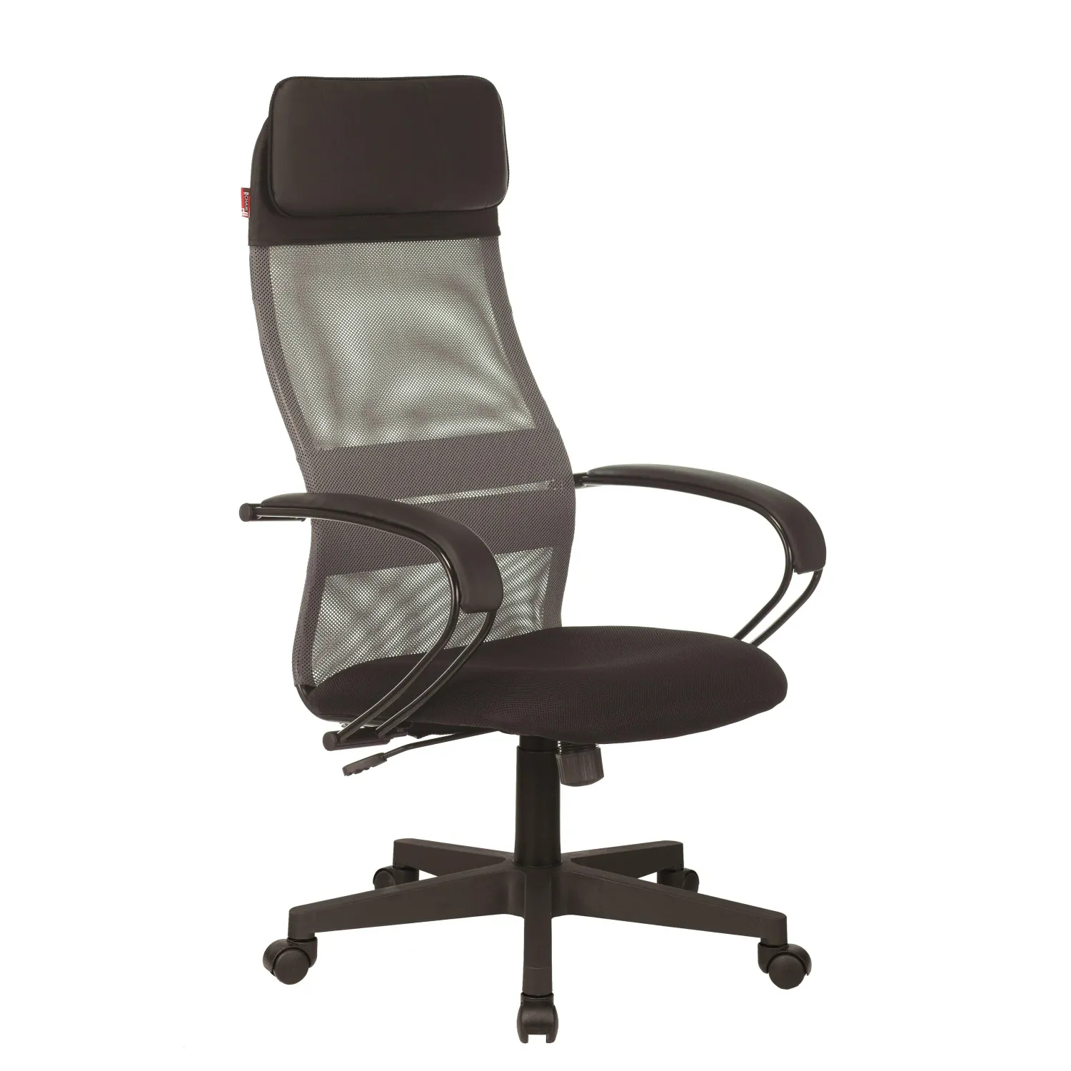 Кресло для руководителя Easy Chair 655 TTW серое/чёрное (ткань/сетка/экокожа, пластик)