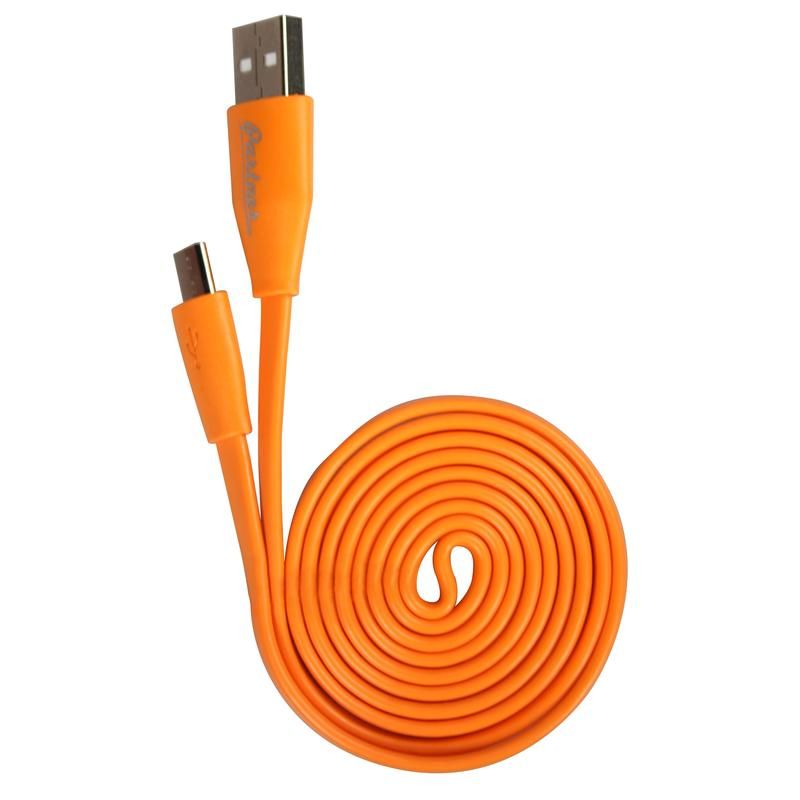превью Кабель USB 2.0 microUSB Partner плоский оранжевый 1 м