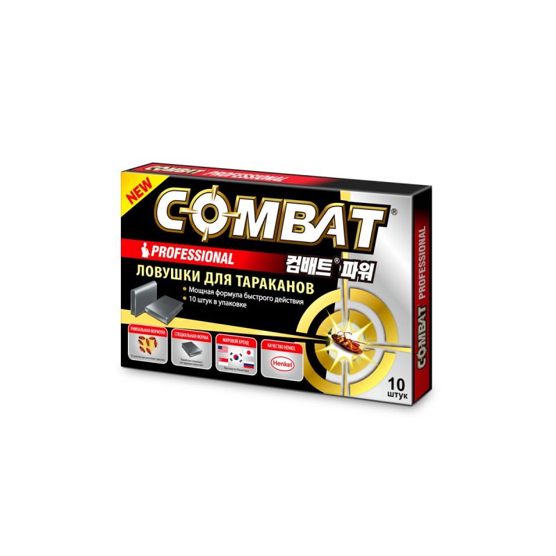 превью Средство от насекомых Combat Professional от тараканов ловушки (10 штук в упаковке)