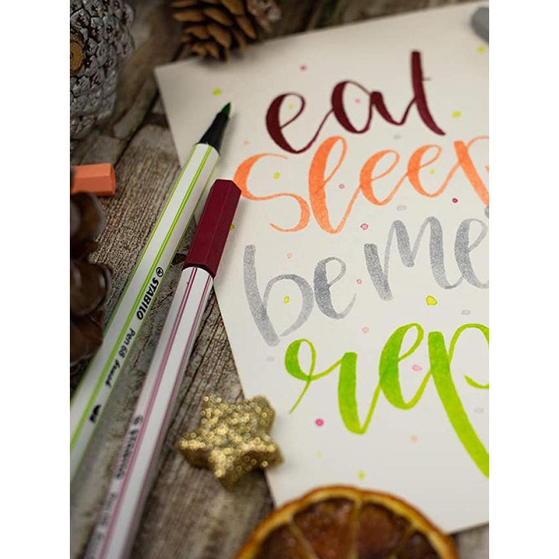 Фломастеры Stabilo Pen 68 brush 24 цвета - купить в Москве оптом и в ...